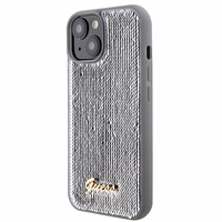 GUESS ümbris jaoks IPHONE 13 / 14 / 15 GUHCP15SPSFDGSS (Sequin Script Metal) hõbedane