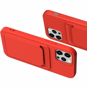 Kaardikott Silikoonist rahakott kaardipesaga dokumendid iPhone 12 Pro jaoks punane