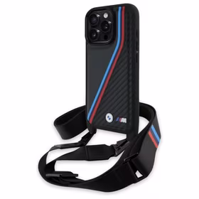 BMW M Edition Carbon Tricolor Lines & Strap Ümbris jaoks iPhone 16 Pro Max - must