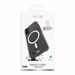 Чехол Puro Impact Clear D3O TPU+PC совместимый с MagSafe для iPhone 17 - прозрачный