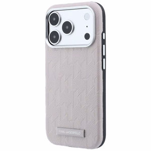 Karl Lagerfeld Grained Mono Resin Logo MagSafe ümbris mudelile iPhone 17 Pro Max / 18 Pro Max – värv: roosa