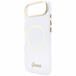 Guess IML Script Metal MagSafe Ümbris for iPhone Air - Clear