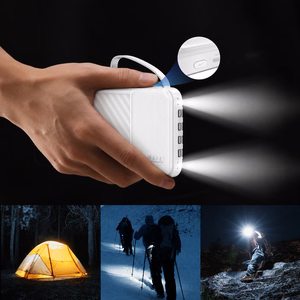 Wozinsky W11-W 10000mAh 10W akupank sisseehitatud kaablite ja taskulambiga - valge