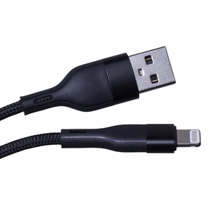 Maxlife MXUC-07 кабель USB - Lightning 1,0 m 2,4A черный нейлон