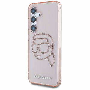 Karl Lagerfeld Rhinestones K. Head Logo Samsung Galaxy S25 Ümbris roosa