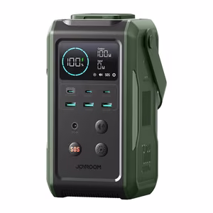 Powerbank Joyroom JR-PBF10 75000mAh 100W 3x USB-C 3x USB-A kokkupandava taskulambi ja käepidemega - roheline