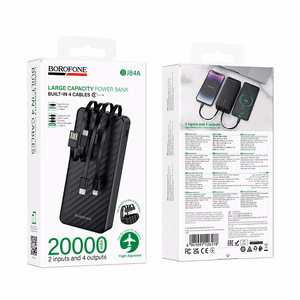 Borofone Akupank 20000mAh BJ84A Smooth - USB - with USB, Type C, Lightning and Micro USB cables must