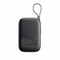 Joyroom JR-PBF18 22.5W 10000mAh Powerbank koos sisseehitatud Lightning kaabliga + USB-C kaabel 0.25 cm - Must