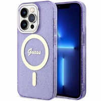 Guess GUHMP14XHCMCGU iPhone 14 Pro Max 6.7" lilla/lilla hardcase Glitter kuldne MagSafe