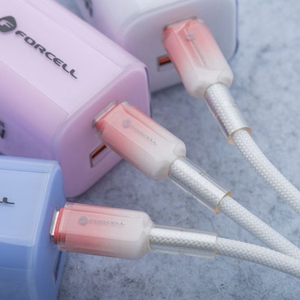 Cable USB C to USB C Forcell F-Energy QC4.0 PD 3A 60W Gradient 1 m C354 white