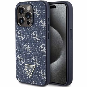 Guess GUHCP15XPG4GPB iPhone 15 Pro Max 6.7" sinine ümbris 4G Triangle Metal Logo