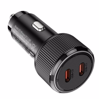 Car Laadija Hoco 2 x USB C QC PD 50W NZ14B must