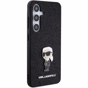 Karl Lagerfeld Fixed Glitter Ikonik Logo Metal Pin ümbris jaoks Samsung Galaxy S24+ - must