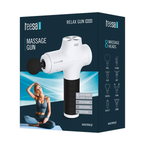 TEESA RELAX GUN MG60 massaažipüstol, 8 otsakut, valge
