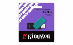 Kingston pendrive 128GB Portable USB 3.2 Gen 1 DataTraveler Exodia S (must/türkīis)
