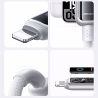 USB-kaabel Joyroom S-A55 USB-A Lightning 3A 1.2m valge