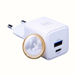 Valge 3mk Hyper GaN võrgulaadija, 20 W, QC4+/PD/PPS, USB 1A1C, EL