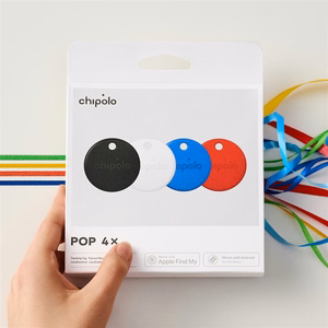 Chipolo POP — Bluetooth-трекер со сменной батареей для iOS и Android, набор из 4 штук — черный, белый, красный, синий