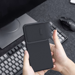 Чехол Nillkin Synthetic Fiber S для Samsung Galaxy S23+ с защитой камеры чёрный