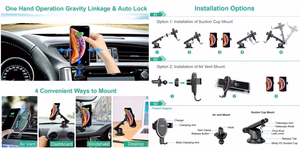 Car Phone Mount CHOETECH, koos juhtmevaba charging function, 10W