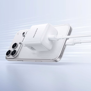 Borofone BN33 Fuente GaN USB-C võrgulaadija QC3.0 PD 40W USB-C kaabliga valge