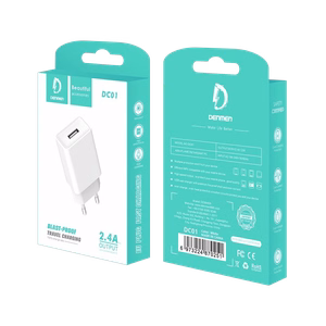 Laadija Denmen (DC01) (1xUSB 2.4A) valge