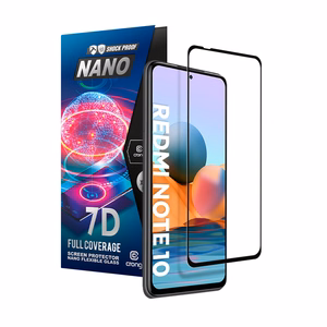 Crong 7D Nano Flexible Glass 9H kogu ekraani kattev hübriidne ekraanikaitse seadmele Xiaomi Redmi Note 10 5G
