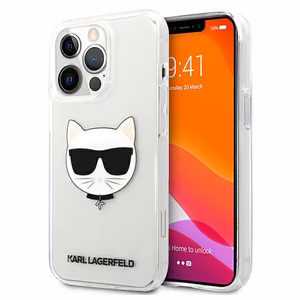 Karl Lagerfeld Choupette Head Case iPhone 13 Pro Max jaoks - Läbipaistev