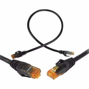 CAT6e UTP võrgu patchcord kaabel 8P8C must 0,5m