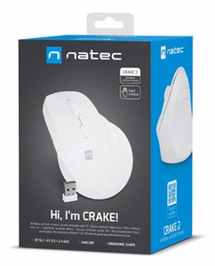 NATEC Crake 2 hiir, universaalne, paremakäelistele, RF juhtmevaba + Bluetooth, optiline, 2400 DPI