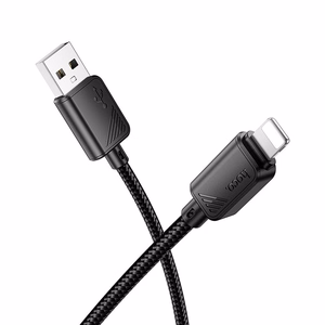 Кабель USB A to Lightning Hoco 2,4A 1 m X113 черный