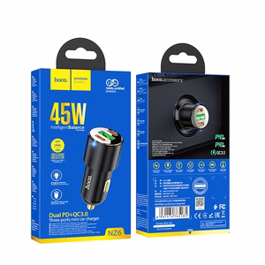 Car laadija Hoco NZ6 PD45W 2xType-C/1xUSB-A must