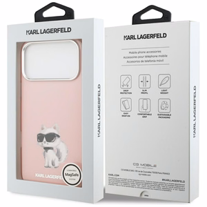 Karl Lagerfeld IML Aquarelle Choupette & Logo MagSafe Ümbris jaoks iPhone 17 Pro Max - Roosa