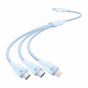 USB 2.0 A to 3in1 3A kaabel Vention CTPLG 1.5M (sinine)