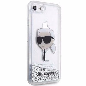 Karl Lagerfeld KLHCI8LNKHCH iPhone 7/8/SE 2020/2022 серебряный/серебряный жёсткий чехол Glitter Karl Head