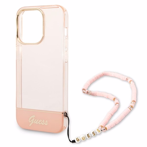 Guess GUHCP14XHGCOHP iPhone 14 Pro Max 6.7" roosa/roosa hardcase Translucent Pearl Strap