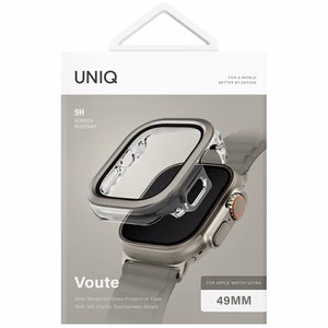 Uniq Voute ümbris with karastatud klaas jaoks Apple Watch Ultra 49 mm - hõbedane