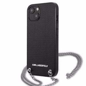 Karl Lagerfeld Leather Textured and Chain Ümbris jaoks iPhone 13 / 14 / 15 6.1" - must