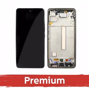 LCD дисплей совместимый с Samsung A536 A53 5G с рамкой / Черный / OEM
