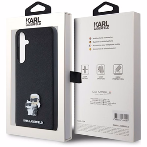 Karl Lagerfeld Saffiano Karl&Choupette Pin ümbris jaoks Samsung Galaxy A35 - must