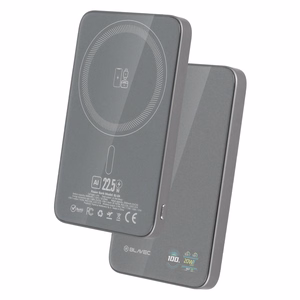 Blavec Power Bank 5000mAh BJ-04 Ultra Slim 7,8mm - Type C - 22,5W магнитный Magsafe 3 в 1 (PBBJ04-MC5G) серое стекло