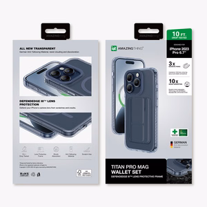 Amazing Thing Titan Pro Mag Wallet Чехол 10FT IP156.7PTWBU для Iphone 15 Pro Max тёмно-синий с подставкой