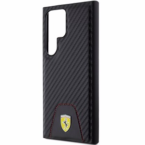 Ferrari Carbon Stitched Bottom ümbris jaoks Samsung Galaxy S24 Ultra - must