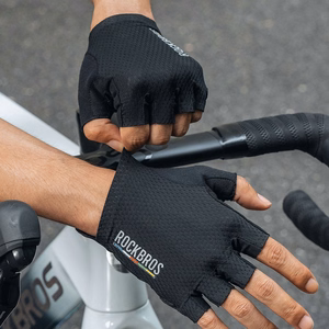 Rockbros TLS004 ROAD TO SKY lühikesed lööke summutavad jalgrattakindad, suurus L – mustad
