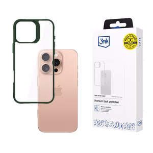 3mk Satin Armor Ümbris+ roheline jaoks Apple iPhone 16 Pro - läbipaistev