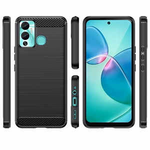 Carbon Case чехол для Infinix Hot 12 Play NFC / Hot 12 Play гибкая силиконовая карбоновая крышка чёрный