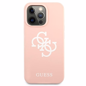 Guess Silicone 4G Logo Ümbris jaoks iPhone 13 Pro Max 6.7" - roosa