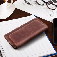 ROYAL Crazy Horse universal horizontal leather belt holster size L jaoks IPHONE 12 / 12 PRO / 13 / 13 PRO / 14 / 14 PRO / SAMSUNG S10 / S20 / S21 / A40 / HUAWEI P8 LITE / P30 / P40 / P9 LITE brown