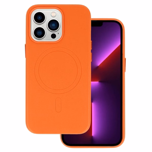 MagSafe Leather Case Iphone 15 Plus Orange