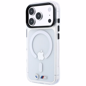 BMW M IML Glossy Metal Logo & Trims MagSafe ümbris mudelile iPhone 17 Pro / 18 Pro – läbipaistev
